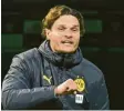  ?? Foto: Witters ?? Lautstark und engagiert: Borussia Dort‰ mund gewann mit seinem neuen Trainer Edin Terzic mit 2:1 gegen Werder Bre‰ men.