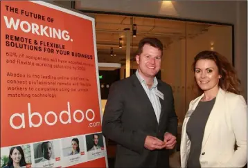  ??  ?? Cllr. Malcolm Byrne and Abodoo co-founder, Vanessa Tierney.