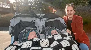  ??  ?? Justine Butler’s twins, Ted and Alf, were born premature at 32 weeks.