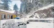  ?? ANI ?? Fresh snowfall in Narkanda of Shimla district on Thursday.