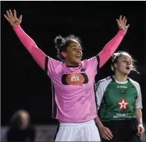  ??  ?? Paul McGrath had a special shout out for Rianna Jarrett and her Wexford Youths colleagues after Saturday’s super league win.