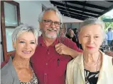  ??  ?? CLOSE-UP: Jan Wells, left, Colin Wells and Rosemary Hepburn-Browne attended the book launch of ‘Travels/Troubles with Koos’, by Sue Hoppe, at Savages in Park Drive on Wednesday
Picture: LOUISE LIEBENBERG