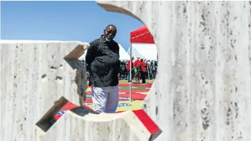 ?? Picture: Moeletsi Mabe ?? ANC national chairman Gwede Mantashe in a contemplat­ive moment at Avalon Cemetery in Soweto yesterday during an event commemorat­ing the 23rd anniversar­y of the death of SACP stalwart Joe Slovo.