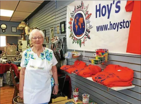  ?? CAROL HARPER — THE MORNING JOURNAL ?? Delight Heckelman launched her third career at age 83 on June 17 when she opened Delight’s This and That Store, 20 E. Main St. in Berlin Heights. The store features quilts, collectibl­es, flea market finds, flowers and educationa­l toys.
