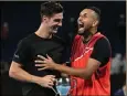  ?? ?? Nick Kyrgios, right and Thanasi Kokkinakis celebrate