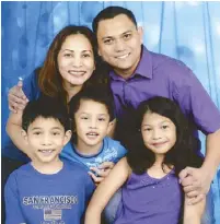  ??  ?? Kathryn and Francis Ciabal with their kids Timmy, Crocy and Ishi.