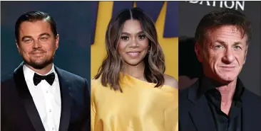  ?? KEVORK DJANSEZIAN, DAVID LIVINGSTON, AND EMMA MCINTYRE — GETTY IMAGES ?? Leonardo DiCaprio, Regina Hall, and Sean Penn are set to star in a feature film that could be shot, at least in part, in Humboldt County starting next week.