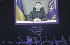  ?? / AP ?? Ucrania. El presidente Volodymyr Zelenskyy se dirige a los asistentes al Foro Económico Mundial de Davos, Suiza.