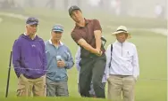  ?? ERIC RISBERG/ASSOCIATED PRESS ?? Viktor Hovland, a junior at Oklahoma State, became the first player in 40 years to win consecutiv­e matches at the U.S. Amateur by at least seven holes on Saturday in Pebble Beach, Calif.