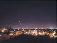  ?? EPA ?? A missile fired over the Damascus airport