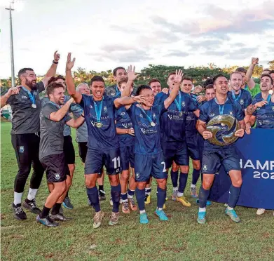  ?? Credit: PhototekNZ/OFC ?? Oceania champions... Auckland City celebrate winning the 2023 OFC Champions League