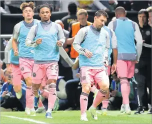  ?? Picture: REUTERS/Ahmed Yosri ?? Inter Miami’s Lionel Messi warms up with teammates before the match.