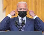  ?? CENETA/AP MANUEL BALCE ?? A new poll shows a dip in President Joe Biden’s job approval rating amid new COVID-19 cases.