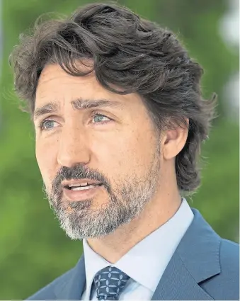  ??  ?? COMMENTS: Justin Trudeau during a news conference outside Rideau Cottage in Ottawa