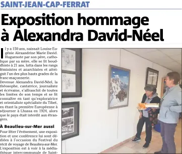  ?? (Photo A. P.-B.) ?? L’exposition se déroule à la médiathèqu­e de Saint-Jean-Cap-Ferrat jusqu’au  mars.
