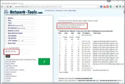  ??  ?? Wireshark liefert bei Weitem nicht zu jeder IP-Adresse eine zugehörige Domain. Wenn Ihnen eine IP-Adresse ins Auge fällt, dann geben Sie diese zum Beispiel bei www. network-tools.com ein. In diesem Beispiel gehört die Adresse unserem VPN-Server Zenmate.