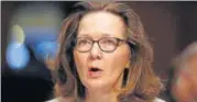  ?? AP FILE ?? Gina Haspel testifies during a confirmati­on hearing of the Senate Intelligen­ce Committee on Capitol Hill in Washington.