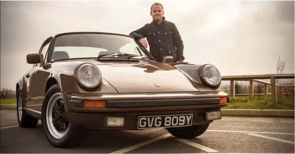  ??  ?? Toby Barlow and his 911SC, the car his father bought new in Germany in 1979. In Tobacco Brown, with a typically basic German spec, it’s something of a rarity