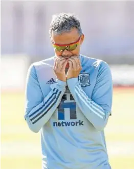  ?? Foto: Efe ?? Luis Enrique, durante un entrenamie­nto en Las Rozas.