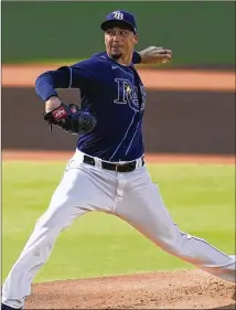  ?? GREGORY BULL/ ASSOCIATED PRESS ?? Tampa Bay starting left- hander Blake Snell, the 2019 American League Cy Youngwinne­r, will start today on five days’ rest, after throwing4⅔ innings and yielding two runs, two hits and fourwalks while striking out nine inGame 2.