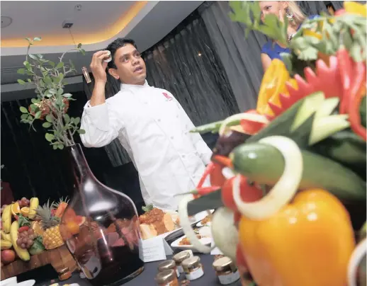  ??  ?? Emirates executive chef Ravi Nage shows some of the food he serves on a flight.| Zanele Zulu/ African News Agency (ANA)