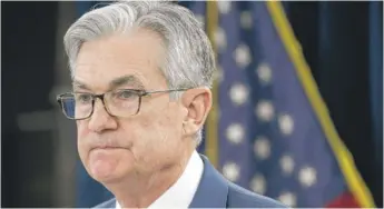  ?? JACQUELYN MARTIN/AP FILE ?? Federal Reserve Chair Jerome Powell said in a “60 Minutes” interview that once the outbreak is contained, “we can get back to a healthy economy fairly quickly.”