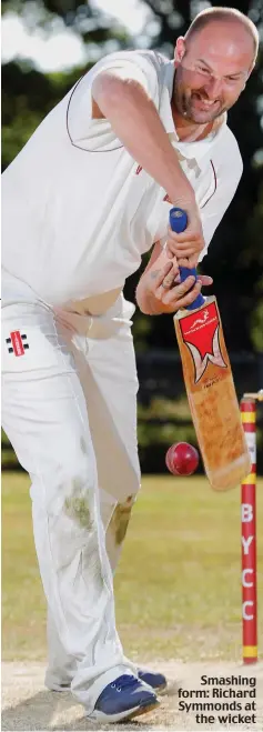  ??  ?? Smashing form: Richard Symmonds at the wicket