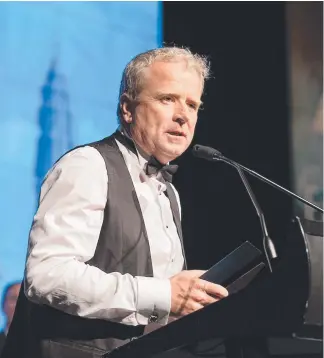  ?? Picture: EVENT PHOTOS AUSTRALIA ?? Danny Maher, CEO of global IT success story Opmantek receiving the Digital Technologi­es gong at last year’s Premier of Queensland's Export Awards.