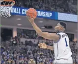  ?? Duke's Zion Williamson (1) drives to the basket against North Dakota State, Friday in Columbia, S.C. [RICHARD SHIRO/ THE ASSOCIATED PRESS] ??