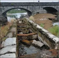  ??  ?? Taken last summer, this picture revealed the poor condition of the fish pass at Fermoy Weir.