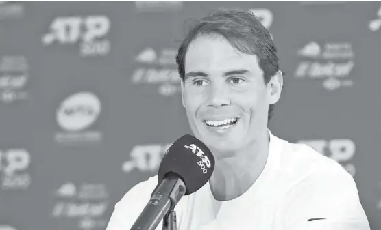  ?? IVÁN LÓPEZ ?? Rafael Nadal, durante la conferenci­a de prensa que ofreció a los medios de comunicaci­ón.