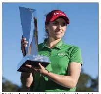  ?? (AP/Daily Sun/Michael Johnson) ?? Gaby Lopez turned to her longtime coach Horacio Morales to help battle neck pain and went on to win the LPGA’s season-opening event, the Diamond Resorts Tournament of Champions, in a playoff.
