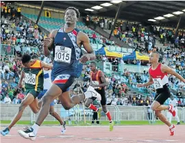  ?? Picture: ASA/ROGER SEDRES/ IMAGE SA ?? FINISHING TOUCH: Gift Leotlela storms to victory in the 100m junior title at the national age-group championsh­ips in Germiston