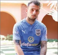  ??  ?? English striker Adam Le Fondre (in the pic) -- last season’s second highest goal-scorer, with Sydney FC -- along with German defender Matti Steinman and Aaron Holloway from Wales are all playing in the Indian Super League.