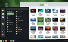  ??  ?? Mint gives users what they want: A traditiona­l menu in the corner, a powerful file manager, and beautiful desktop background­s.