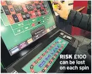  ??  ?? RISK £100 can be lost on each spin