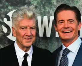  ??  ?? Actor Kyle MacLachlan, right, and David Lynch attend the world premiere of the Showtime limited-event series ‘Twin Peaks.’