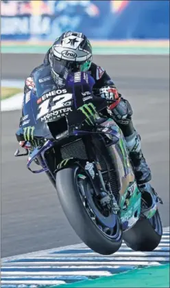  ??  ?? Maverick piloto la Yamaha en la clasificac­ión de ayer en Jerez.