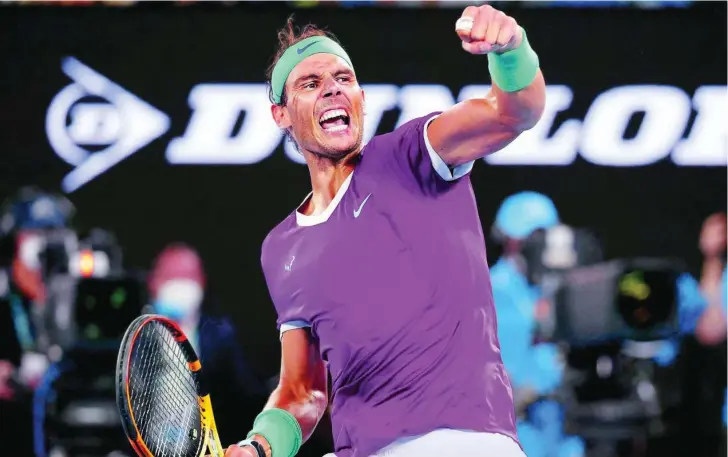  ?? ?? Rafael Nadal celebra con energía un punto en su partido ante Khachanov