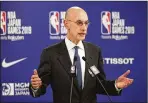  ?? JAE C. HONG / AP 2019 ?? NBA Commission­er Adam Silver may need to work with the players to put more restrictio­ns on who is allowed into the Disney World “bubble” or to boost testing.