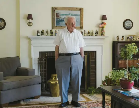  ?? SOPHIE PARK/THE NEW YORK TIMES PHOTOS ?? Charlie Morash, seen Jan. 10 at his home in Massachuse­tts, spent 20 years searching for Watertown’s missing cane.