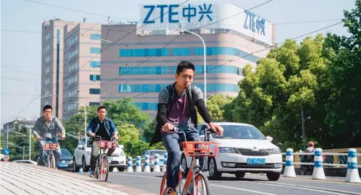  ?? AP ?? The U. S. move to ban Chinese telecom gear- maker ZTE from importing American components drove home to Beijing its vulnerabil­ity to foreign sources for microchips.