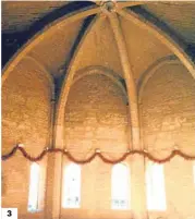  ??  ?? 3. Interior de la cámara alta de la Torre de la Plata, construcci­ón de época almohade remodelada en el periodo alfonsí, cuando se incorporó la bella cúpula de nervaduras góticas al edificio, además de las ventanas.