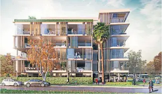  ??  ?? An artist’s impression of the St Marks developmen­t in Remuera, where a US buyer has combined two apartments bought off the plans to create a city pied- a- terre.