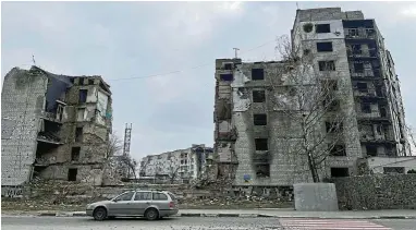  ?? Picture:
Andisiwe Makinana ?? A building destroyed by Russia’s heavy bombing in Borodyanka, outside Kyiv.