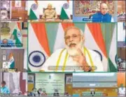  ?? PTI ?? PM Narendra Modi addresses the Governors' Conference on NEP through video conferenci­ng in New Delhi on Monday.