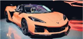  ?? MANDI WRIGHT/DETROIT FREE PRESS ?? The new 2023 Corvette Z06 with the Z07 performanc­e package was on display at the GM Tech Center on Oct. 22 in Warren, Michigan.
