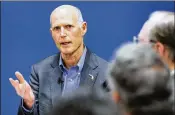  ?? JOE BURBANK / ORLANDO SENTINEL ?? Gov. Rick Scott issued an executive order Wednesday detailing steps agency heads must take to address sexual harassment. “Every agency was doing it a little bit differentl­y,” he said.