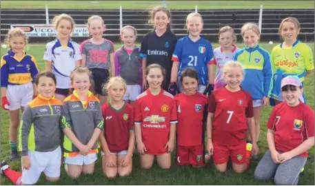  ??  ?? Participan­ts at the Cork Ladies Football Summer Camp held in Banteer last week