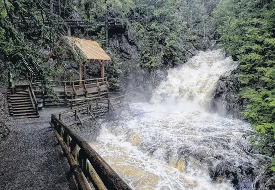  ?? ?? Victoria Park's Joseph Howe Falls doesn’t get much fuller than this.